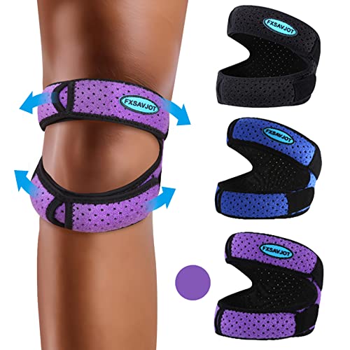 Professional Patella Knee Brace Pro for Knee Pain/Meniscus Tear,Adjustable Orthopedic Compression Patellar Tendon Support Strap for Man and Women/Outdoor Activities (Purple, Small)
