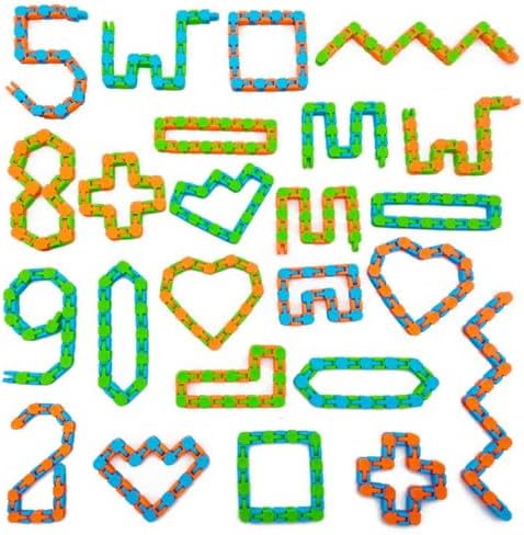 60 Pcs Wacky Tracks Snap Click Toys for Party Favors, Snake Puzzles Fidget Bulk Toys for School Classroom Prize, Goodie Bag Stocking Stuffers, Christmas Easter Thanksgiving Gifts for Kids Students