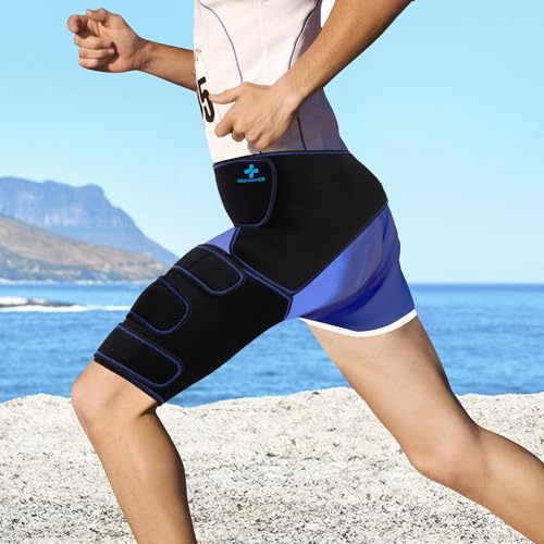 Hip Brace for Sciatica Pain Relief Devices Adjustable Hamstring,Thigh,Groin Compression Wrap Sciatic Nerve Brace for Men and Women –Support for Sciatica Hip Pain Relief (Left)