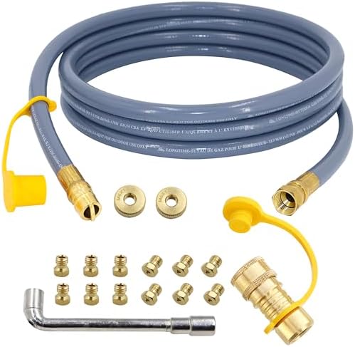 5249 Propane to Natural Gas Conversion Kit, Compatible with Black-Stone 28" & 36" Griddles, Rangetop Combo, Tailgater & Single Burner Rec Stove - 10FT Hose and 3/8 in Quick Connect for Grill, BBQ