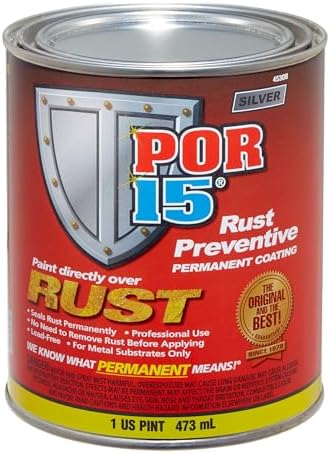 POR-15 Rust Preventive Coating, Stop Rust and Corrosion Permanently, Anti-rust, Non-porous Protective Barrier, 16 Fluid Ounces, Silver