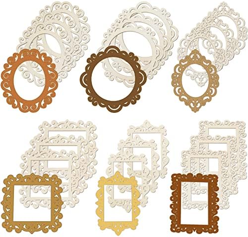 18 Pieces Wood Frames for Crafts Unfinished Wood DIY Picture Unfinished Picture Frames Ornament Craft with Ropes for DIY Christmas Tree Hanging Decor Photo Display 5.9 x 4.7 Inch