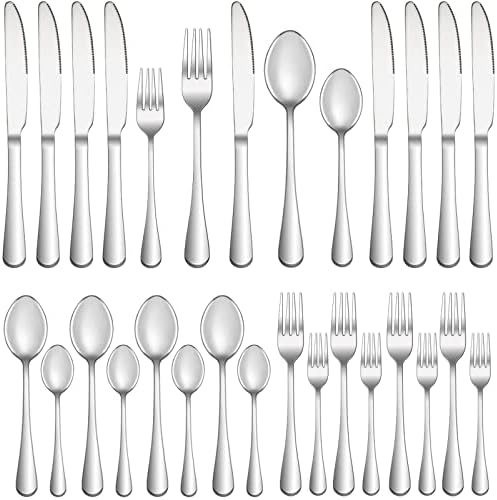 20 Piece Silverware Set Service for 4,Premium Stainless Steel Flatware Set,Mirror Polished Cutlery Utensil Set,Durable Home Kitchen Eating Tableware Set,Include Fork Knife Spoon Set,Dishwasher Safe