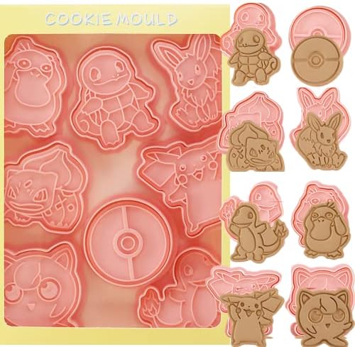 Cookie Cutter-8 Plastic Cookie Stamps-Cartoon Fun Cookie Mold，Children Baking Set