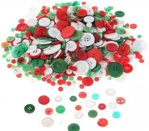 640 PCS Resin Buttons, Round Sewing Buttons 2 & 4 Holes Assorted Flat-Back Buttons for Christmas Decoration, Sewing, Art & Crafts Projects DIY