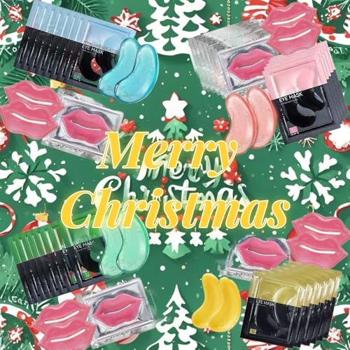 Merry Christmas Lip and Eye Masks Set, Assorted Colors