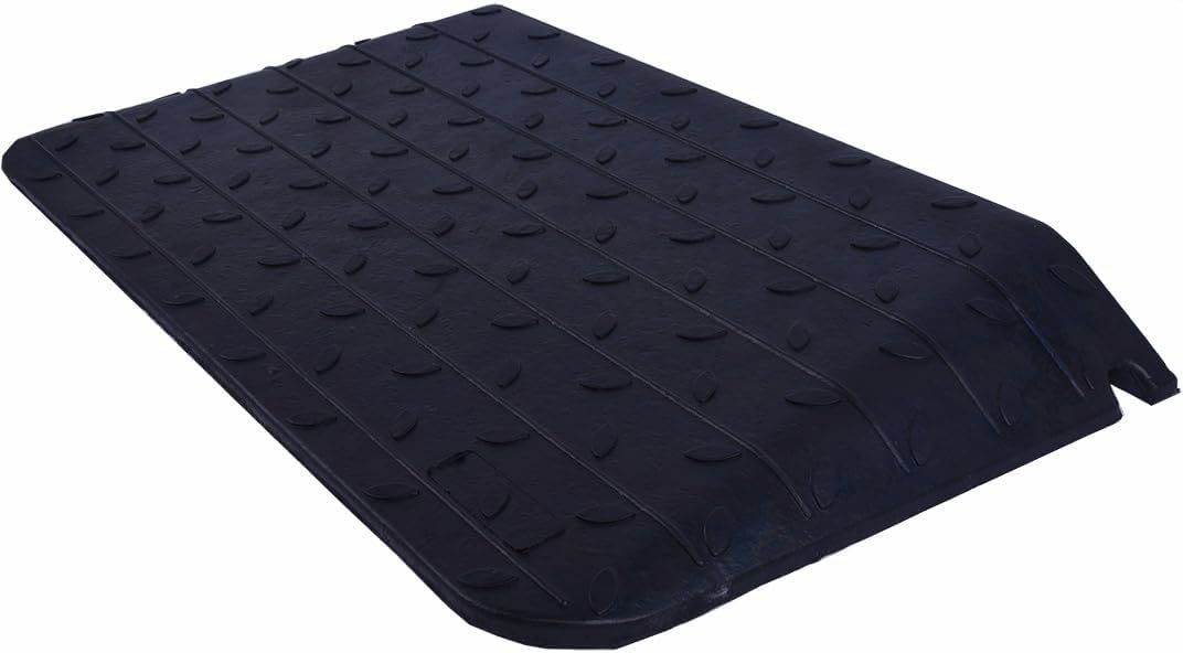 BESEA 3 Inch Rise Threshold Ramp Anti-Slip Wheelchair Ramp Rubber Curb Ramp for Home Doorways 3 Feet Long 5500lbs Load Capacity(Anti-Slip Design)