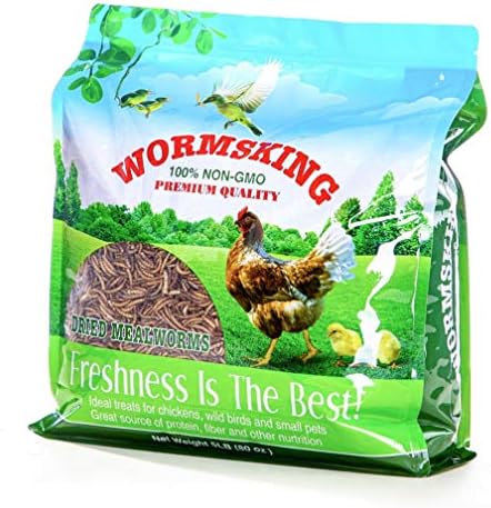 5LB Dried Mealworms 100% Non-GMO, Mealworms for Chickens, Blue Birds, Ducks, Small Pets