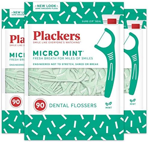 Plackers Micro Mint Freshens Breath, Dental Flossers Mint, 270 Count