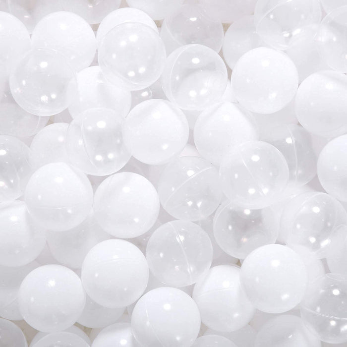 Retros Market Ball Pit Balls Phthalate Free BPA Free Non-Toxic Crush Proof Play Balls for Toddlers Kids Pool Playhouse (100 Balls-White/Transparent) …