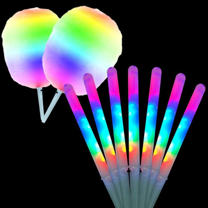 50 Pcs LED cotton candy cones,Glowing cotton candy sticks，Cotton candy holder reusable and waterproof, suitable for Christmas party (colorful)
