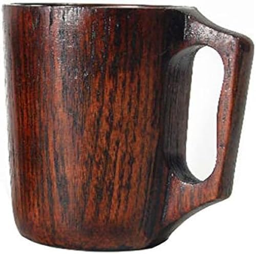 12 oz Handmade Wooden Coffee Mug Wood Outdoor Cool Man Cups Unique Camping Guys Tankard Vintage Beer Mugs Stein for Men Gift Unusual Rustic Coffee Tea Cup Fancy Manly Viking Mug