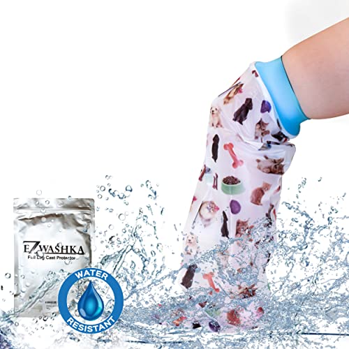 Kids Cast Cover for Showering Foot –Waterproof Reusable Cast Protector for Toddlers and Little Kids Cute Design with Animals