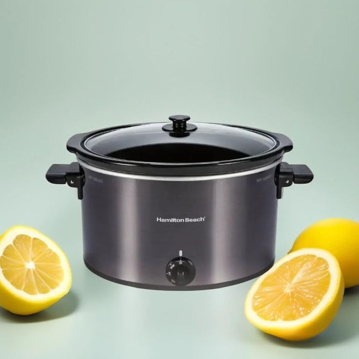 Hamilton-Beach 10 Quart Slow Cooker Black, Large Capacity with Lid Lock, Manual Temperature Control, Dishwasher Safe Stoneware, Keep Warm Setting, Perfect for Roasts, Stews, and Soups