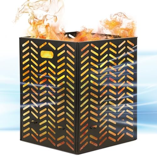 Burn Barrels for Outside for Burning Trash Incinerator Burn Cage for Paper Yard Waste Thick Container Drum Low Smoke Design