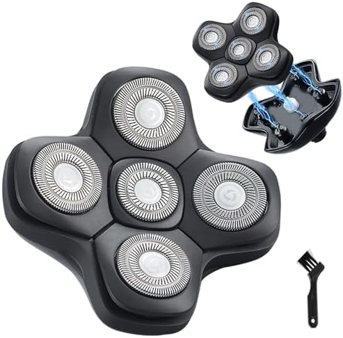 New Upgrade 5 Head Shaver Replacement Heads for Skull Shaver, Pitbull, Palm and Butterfly Kiss Shavers