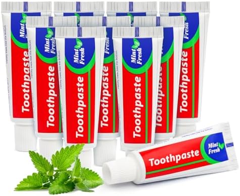100pcs Travel Size Toothpaste Bulk - 0.88oz/25g Mint Mini Disposable Toothpaste for Hotel, Guests, Homeless, Charity