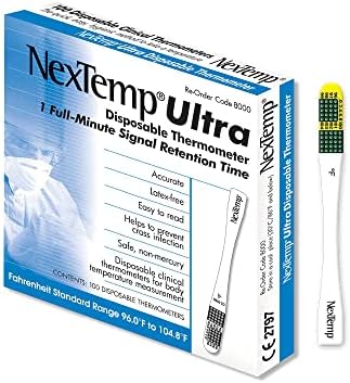 Ultra Single-Use Thermometers - Individually Wrapped Disposable First Aid Supplies, High-Accuracy Reading, For Business, School, and Healthcare Use, Fahrenheit, 100-Pack, by Medical Indicators