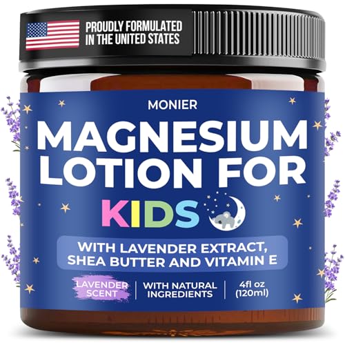 Magnesium Lotion for Kids - Relaxing Magnesium Cream with Lavender, Shea Butter, Aloe Vera - 100% Natural Ingredients (4 oz, Unscented)