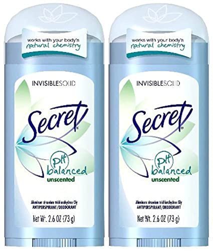 Secret Invisible Solid Antiperspirant Deodorant, Unscented - 2.6 oz - 2 pk by Secret