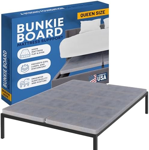Greaton, Premium 38mm Split Wood Bunkie Board Queen Size Bed - 2-Piece Under Mattress Support Board, Fully Assembled, Fabric Ventilation Cover - Replaces Wooden Slats or Box Spring for Bed Frames
