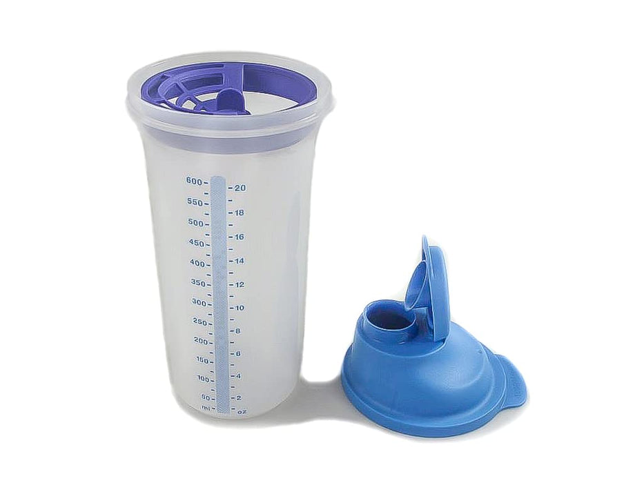 Tupperware Kenparazzi Shaker Mix Fix Mess mixing cup 600 ml XL Quick-Shake Shake It Blue,Transparent
