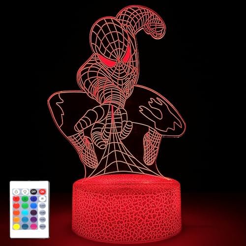 3D Night Light for Boys,16 Colors Dimmable Optical Illusion Lamp,Bedroom Decorations Bedside Lamp,Birthday Christmas Holiday Gifts for Man Teens Boys Girls Kids