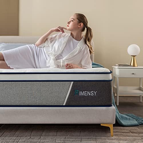 Rimensy Full Size Mattress 12 Inch Hybrid Mattress - Memory Foam & Individually Pocket Coils Springs | Pressure Relief | Motion Isolation, Edge Support | CertiPUR-US Certified | Medium Firm