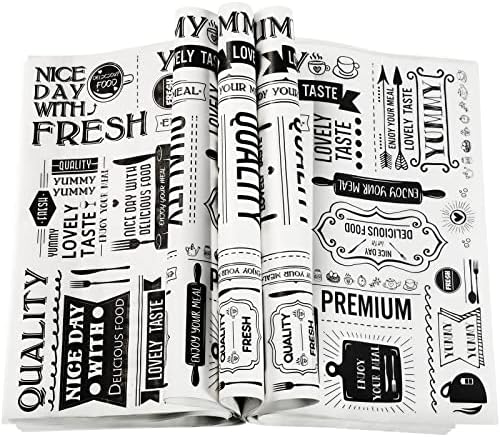 Wax Paper Sheets Deli Newsprint Food Basket Liners Sandwich Wrapping Paper Grease Resistant Waterproof Wrapping Tissue Hamburger Picnic Tissue for Baking Kitchen 8.3 x 9.8 Inch(150 Pcs)