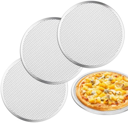 3 Pcs Pizza Screen, 12 Inch Pizza Pan for Oven, Nonstick Pizza Tray for Oven, Dishwasher Safe & Microwave Safe (12 inch)