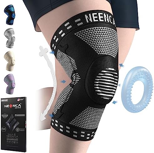 NEENCA Professional Plus Size Knee Brace, Knee Compression Sleeve for Larger Legs and Bigger Thighs, Medical Knee Support for Knee Pain Relief, Injury Recovery, Sports Protection, Single 4XL