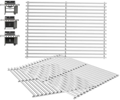 66089 Genesis II GS4 Grill Grates for Weber 4 Burner Genesis 2 GS4 Grill Parts Replacement Weber Genesis II/II LX 400 SER GBS II E410 E435 S435 Accessories 66097 Genesis 400 (2022 YRS) Stainless Steel