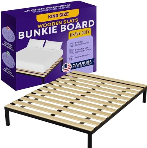 Greaton, Wooden King Bed Slats for Support Under Mattress â€“ Replacement Wood Slats for King Size Bed Frame â€“ Under Mattress Support Without Extra Height â€“ 3.38 Standard Width