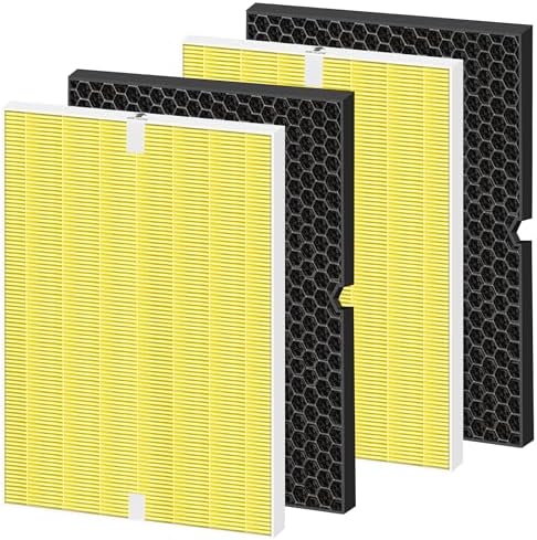 116130 HEPA Pet Care Replacement Filter H for Winix 5500-2 5510 5520 Am80 Plasmawave Air Purifier True HEPA Carbon Filter,2 Set,Yellow