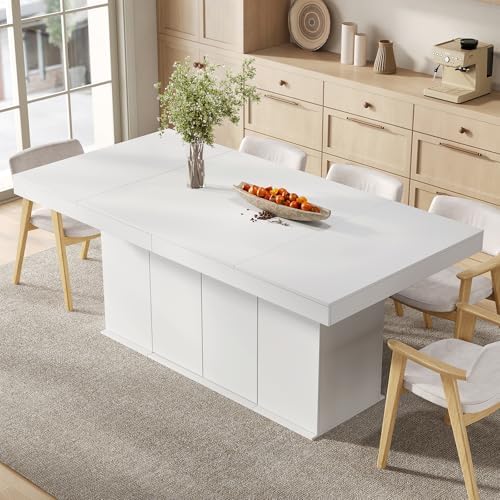 Counter Height Dining Table for 6-8 People, 78" Large Dining Room Table with Storage Cabinet, Rectangular Kitchen Table for Kitchen, Dining Room, Living Room