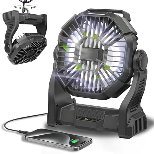 CONBOLA Portable Fan Rechargeable, 20400mAh Cordless Battery Powered Fan with LED Lantern, USB C Battery Operated for Travel Bedroom Home Camping Tent Office Beach Desk Fishing Table