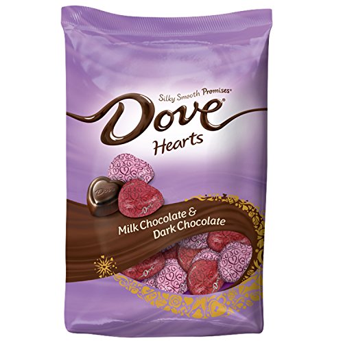 DOVE PROMISES Valentine Milk and Dark Chocolate Candy Hearts Variety Mix 19.52-Ounce Bag