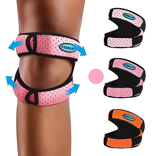 Professional Patella Knee Brace Pro for Knee Pain/Meniscus Tear,Adjustable Orthopedic Compression Patellar Tendon Support Strap for Man and Women/Outdoor Activities (Pink, Small)