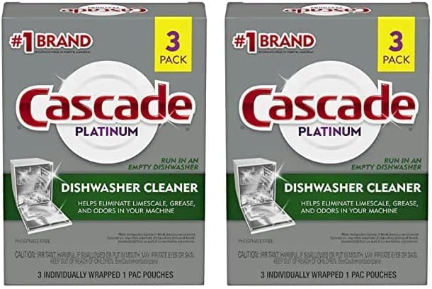 Cascade Platinum Dishwasher Cleaner, 3 count (Pack of 2)