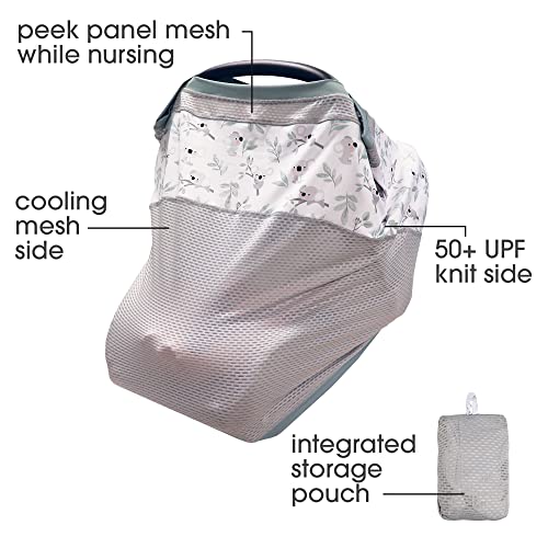 Boppy 4 and More Multi-use Cover, Koala, Quick-Dry UPF 50+ Knit and Breathable Mesh, Versatile for Car Seat Canopy, Nursing Cover, Infant Strollers, Shopping Carts, Highchairs and More