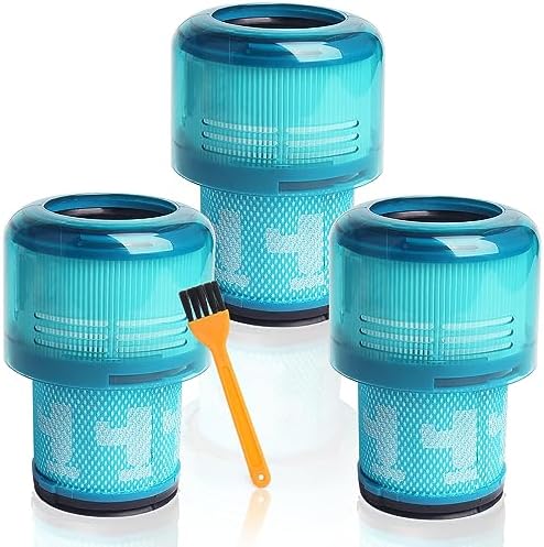 3-Pack Blue Replacement Filters for Dyson V15 Detect, V15 Detect+, V11 Torque Drive, V11 Animal, and SV14 Cordless Stick Vacuum Cleaner