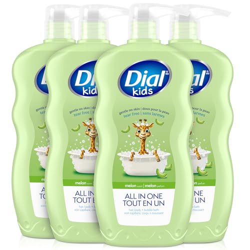 Dial Kids 2-in-1 Body+Hair Wash, Melon Scent, 24 fl oz (Pack of 4)