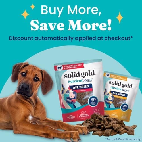 Solid Gold Air Dried Dog Food Toppers for Picky Eaters - Healthy Dog Treats Made with Real Chicken to Serve as Meal Topper or Dog Treat - Supports Muscle Growth, Immunity, and Healthy Digestion - 2 LB