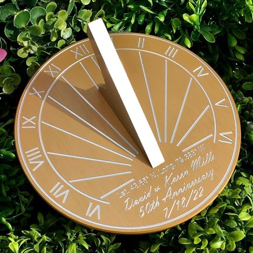 50th Wedding Anniversary Gifts Sundial - Custom Engraved & Calibrated 50th Wedding Anniversary Gifts - 50 Year Anniversary Gifts For Couple -50th Anniversary Gifts For Couple (6 inch)