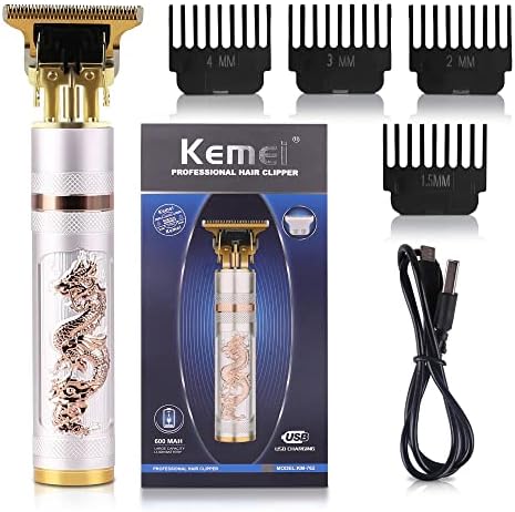 KEMEI Professional Hair Clippers for Men Pro Li Grooming Beard Trimmer Shavers Close Cutting Salon Cordless Rechargeable Quiet, KM-762