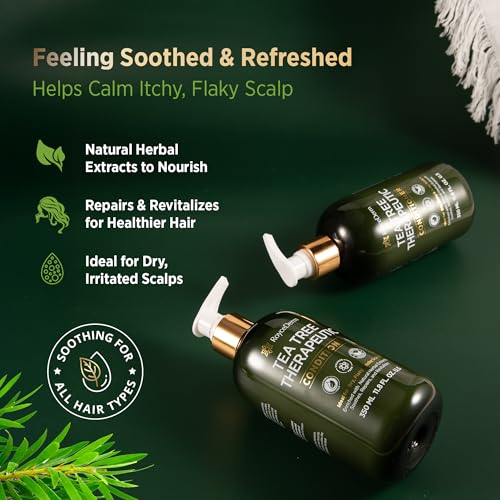 RoyceDerm Tea Tree Therapeutic Conditioner: Hydrating Conditioner for Itchy, Flaky Scalp - Soothing Botanical Formula with Tea Tree, Aloe, Camellia Seed Oil, Paraben & Sulfate Free