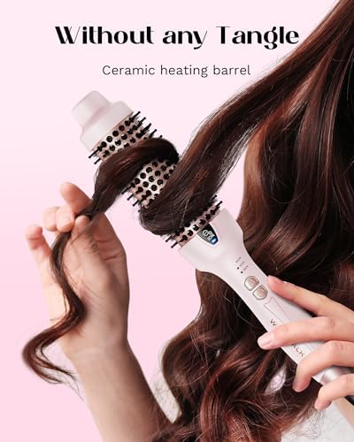 Wavytalk Thermal Brush, 1.5 Inch Negative Ion Blowout Express Thermal Round Brush Creates Salon-Quality Blowouts, lonic Frizz Reduction Makes Hair Shinier & Smoother (Millennial Pink)