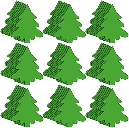 Geyee 100 Pcs Christmas Tree Cutouts for Classroom Wall Bulletin Board Decoration Green Tree Shape Paper Cutouts for Kids DIY Craft School Home Christmas Winter Party Decoration