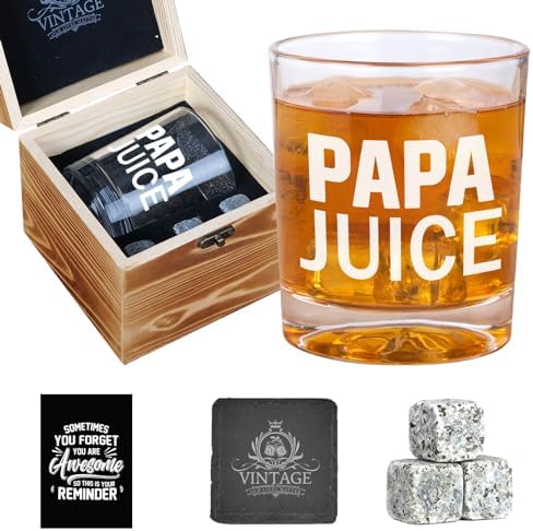 Ithmahco Papa Fathers Day Gift, Papa Juice Whiskey Glasses, Father's Day Gifts For Papas, Pawpaw Father Days Gift, Best Papaw Gifts