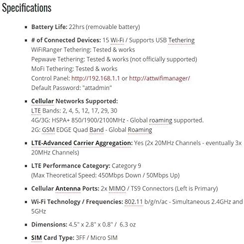 NETGEAR Unite Explore AC815S | Mobile WiFi Hotspot Cat.9 4G LTE | Up to 450Mbps Download Speed | Connect Up to 15 Devices | 18 Hours of Use Per Charge | 2 MIMO TS-9 Antenna connectors | GSM Unlocked